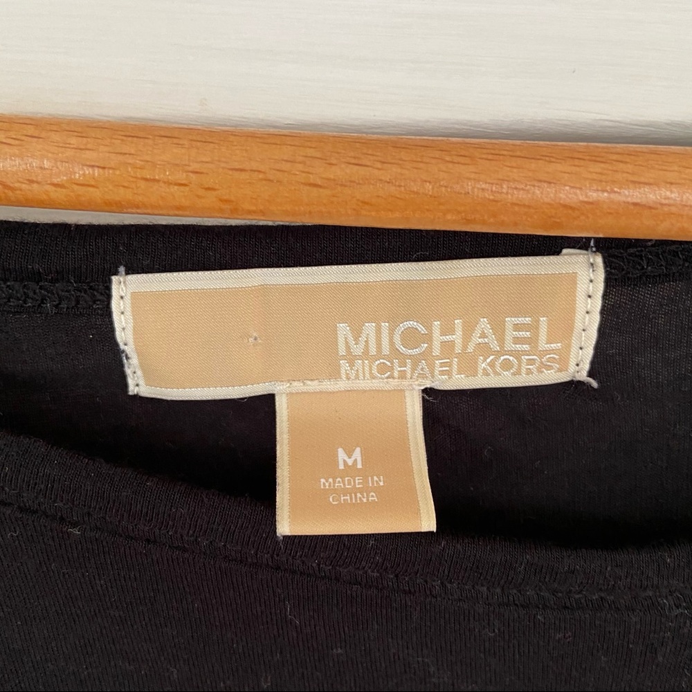 {Michael Kors} Black Drawstring Shirt - Medium - Picture 3 of 6